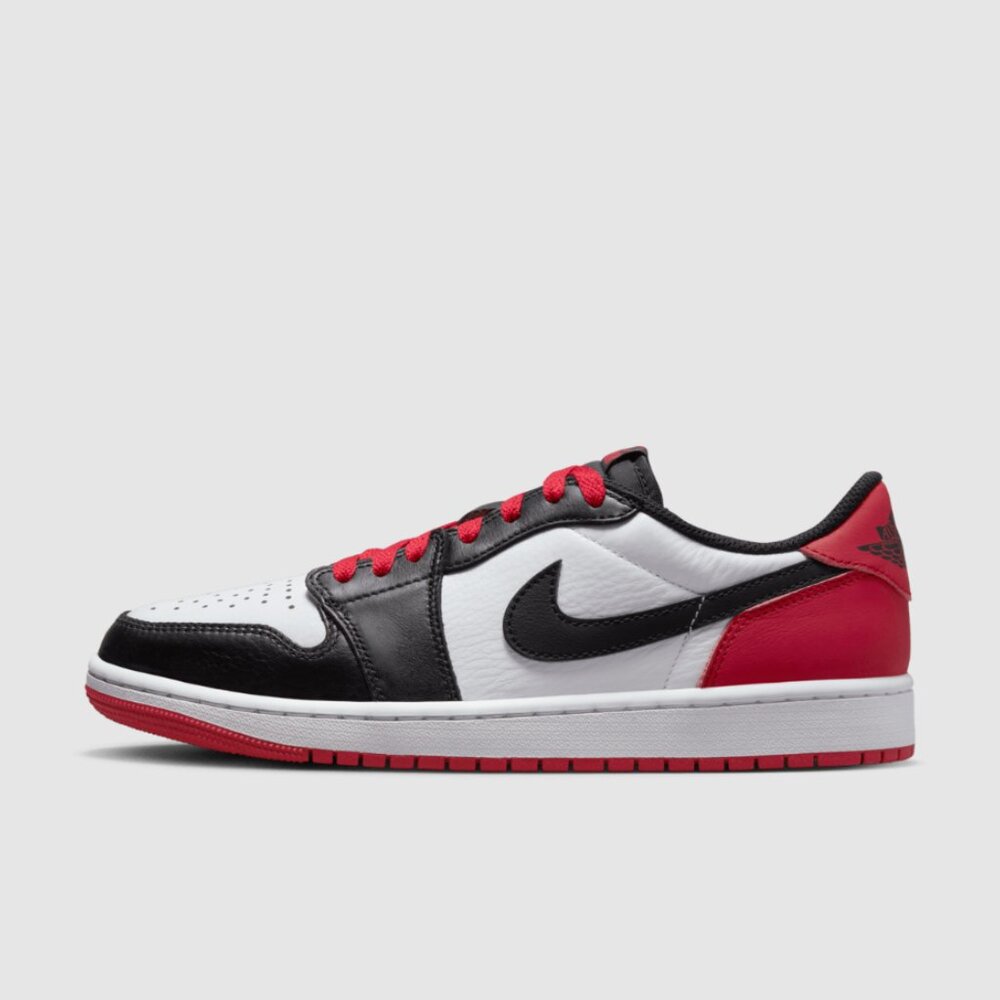 Nike Air Jordan 1 Retro Low OG Black Toe Red White Men's Size 9.5